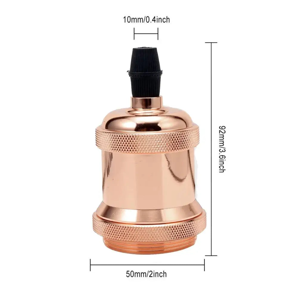 Industrial rose gold & black e27 lamp holder 5 pack kitchen light