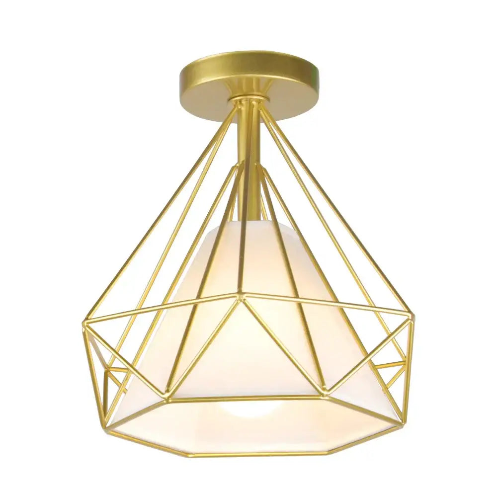 Industrial rose gold & brass ceiling light for living room