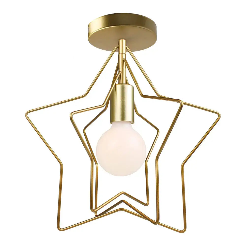Industrial rose gold & brass ceiling light for living room