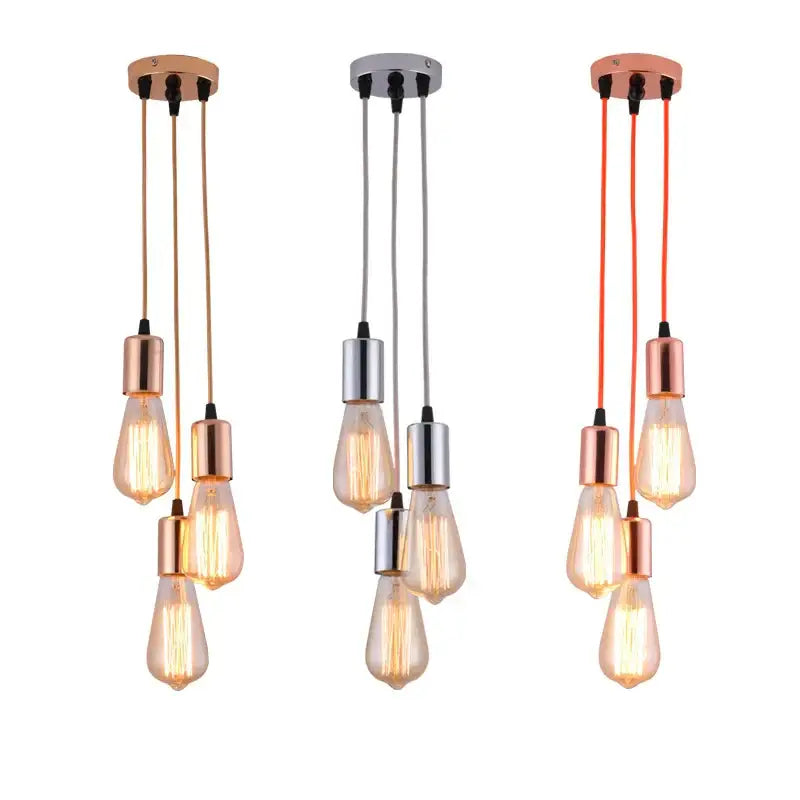Industrial rose gold & chrome led pendant lamp dining room light