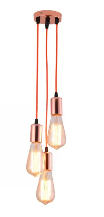 Industrial rose gold & chrome led pendant lamp dining room light