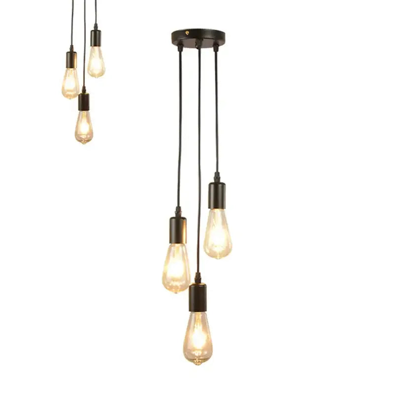 Industrial rose gold & chrome led pendant lamp dining room light