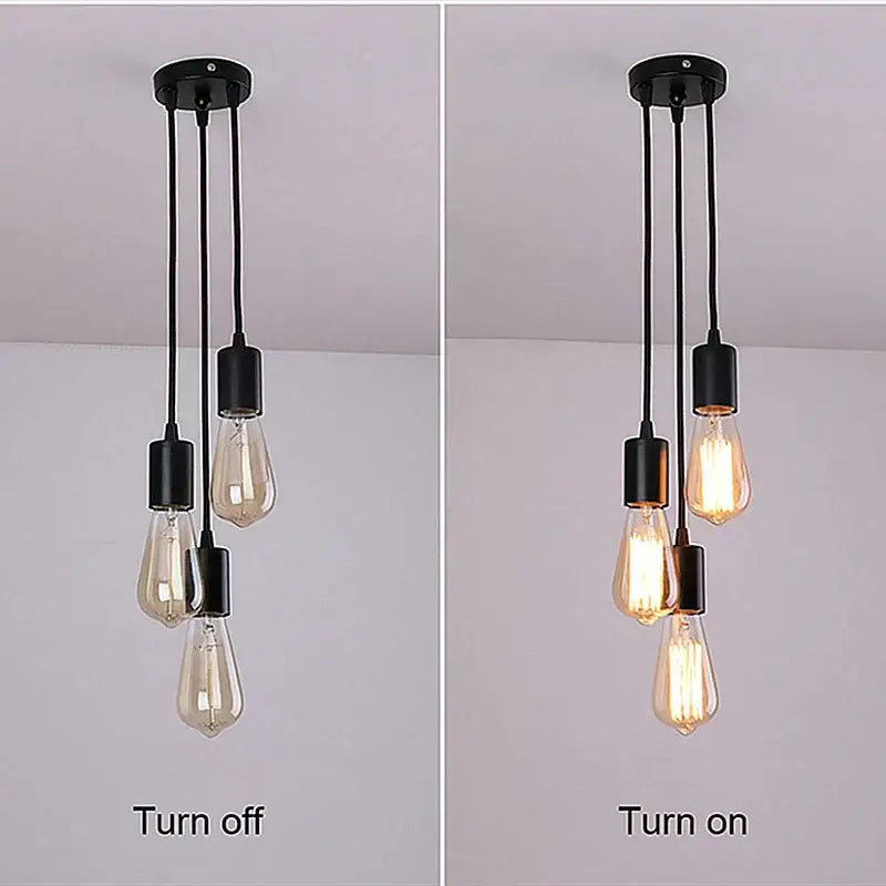 Industrial rose gold & chrome led pendant lamp dining room light