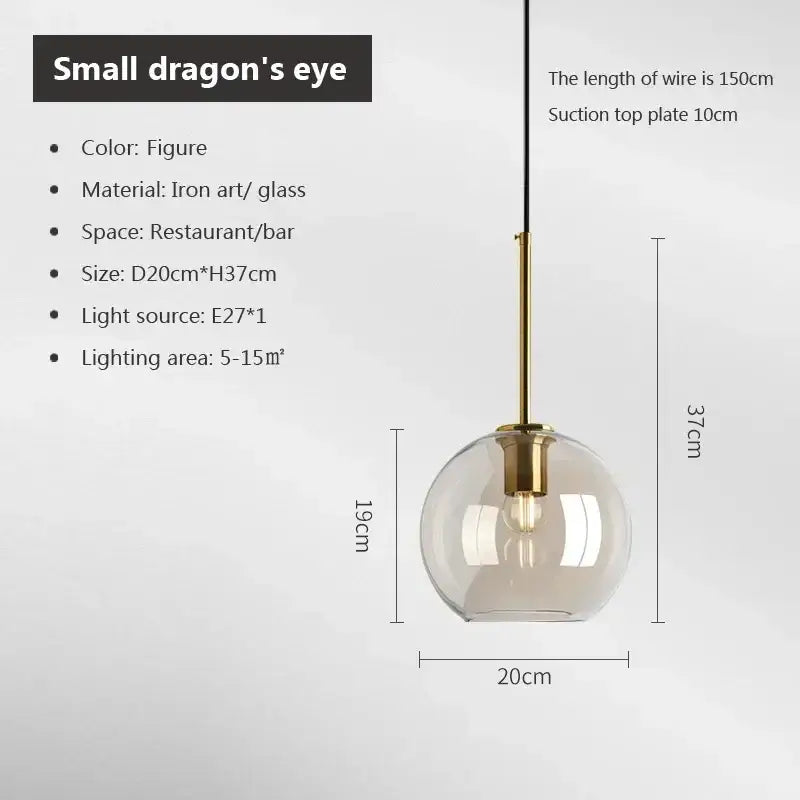 Industrial smoked glass and brass pendant light – dining room