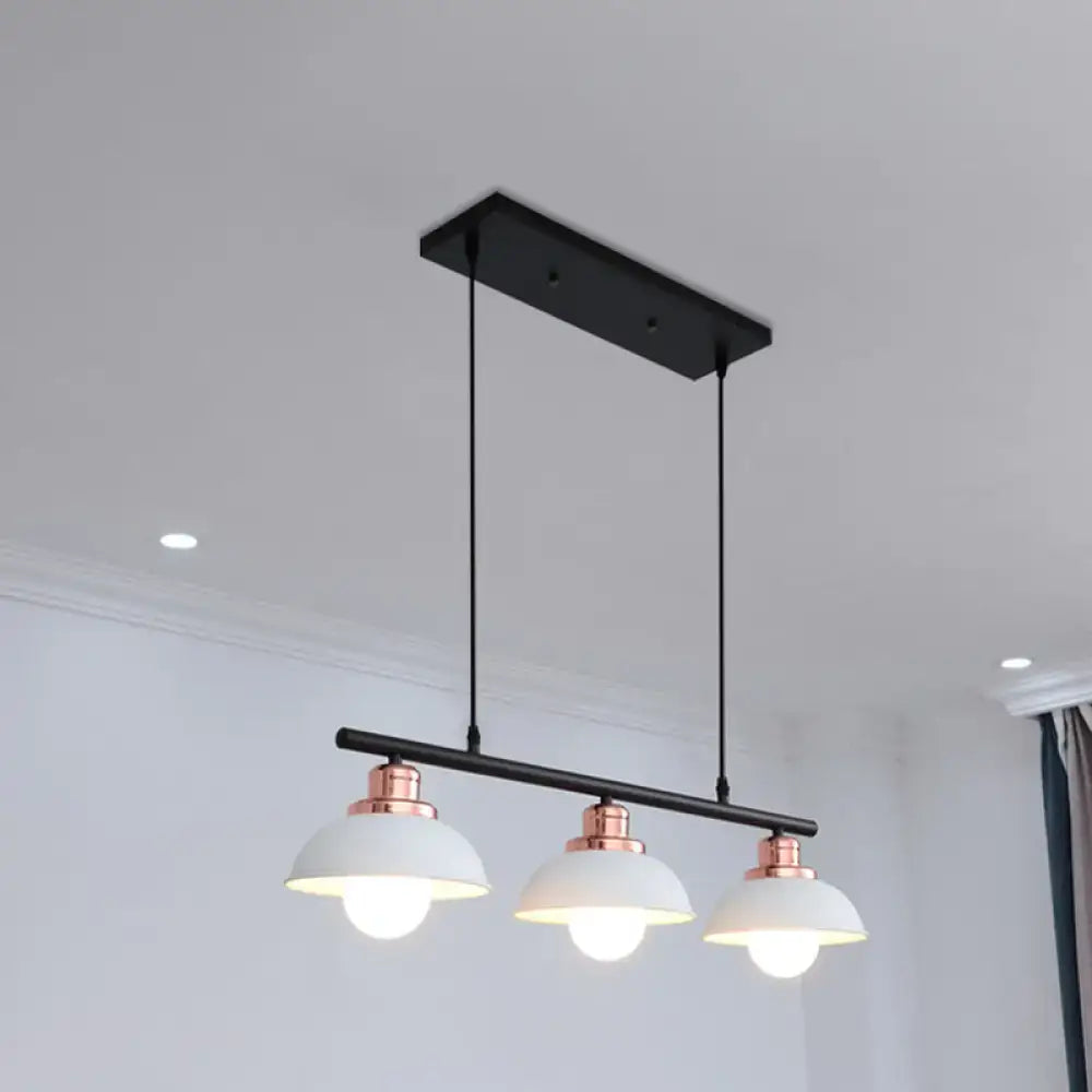 Industrial style black & brass 3 light fixture kitchen ceiling light