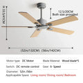 Industrial style black ceiling fan with remote control for living room