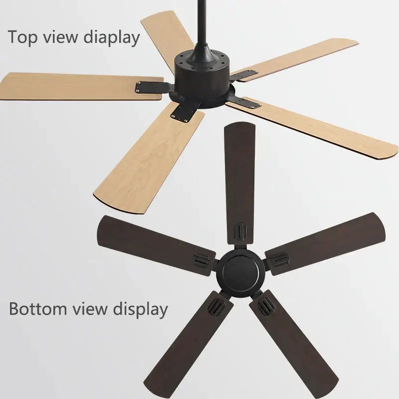 Industrial style black ceiling fan with remote control for living room