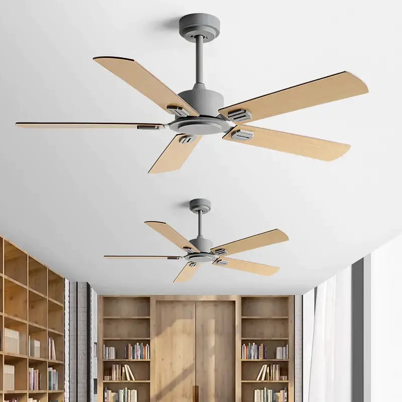 Industrial style black ceiling fan with remote control for living room