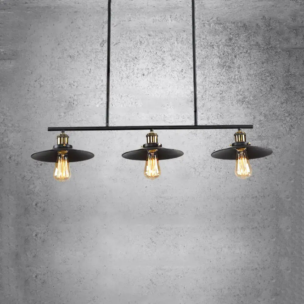 Industrial vintage black 3 light island pendant light kitchen dining