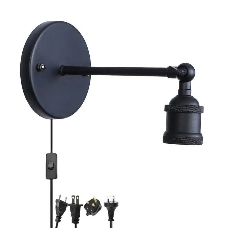 Industrial vintage black wall light bathroom led sconce