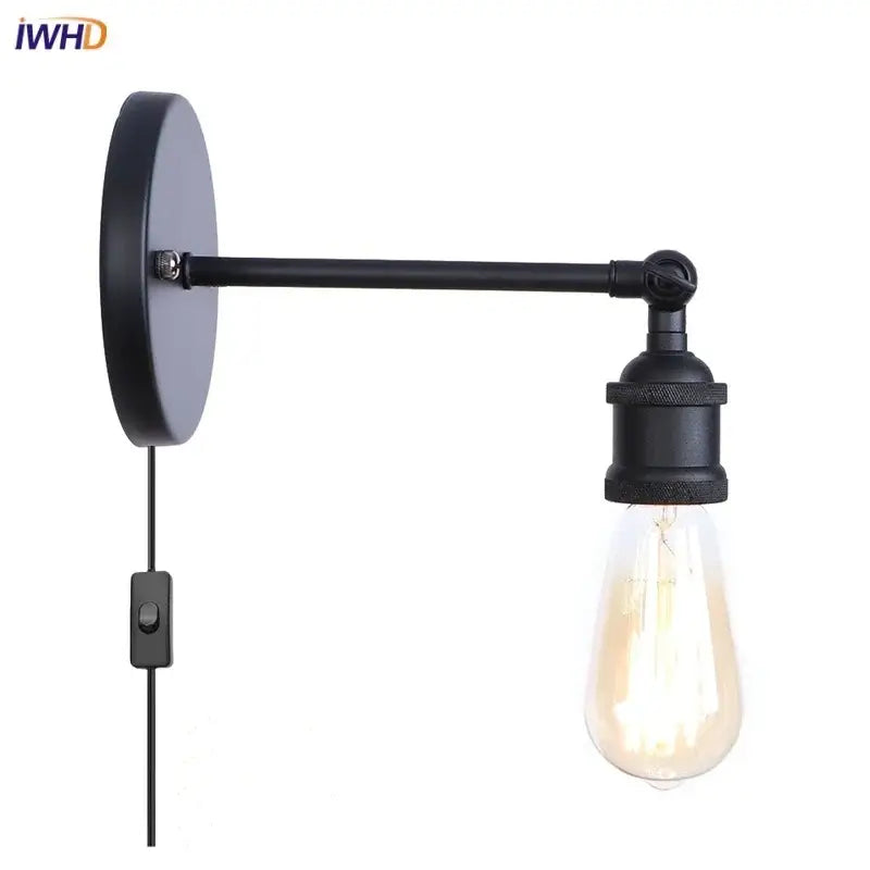 Industrial vintage black wall light bathroom led sconce