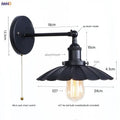 Industrial vintage black wall light bathroom led sconce