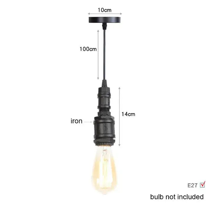 Industrial vintage brass & black pipe pendant light – kitchen fixture