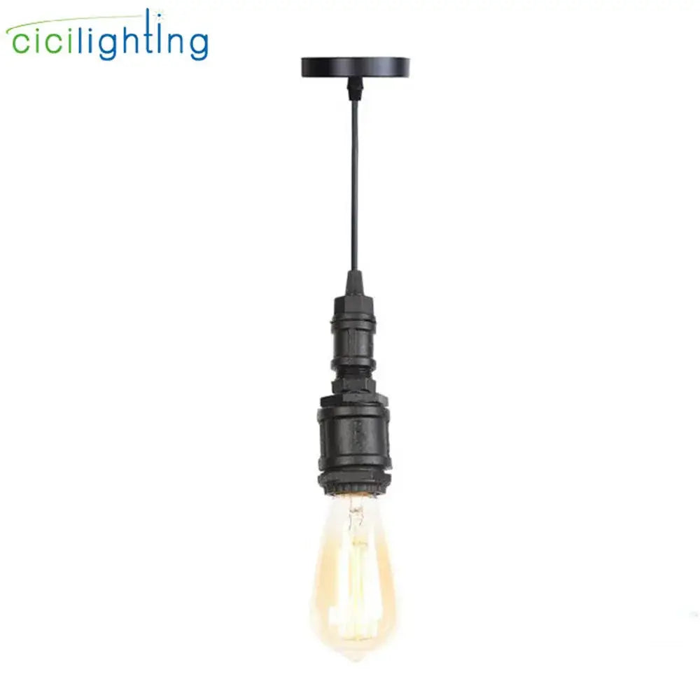 Industrial vintage brass & black pipe pendant light – kitchen fixture