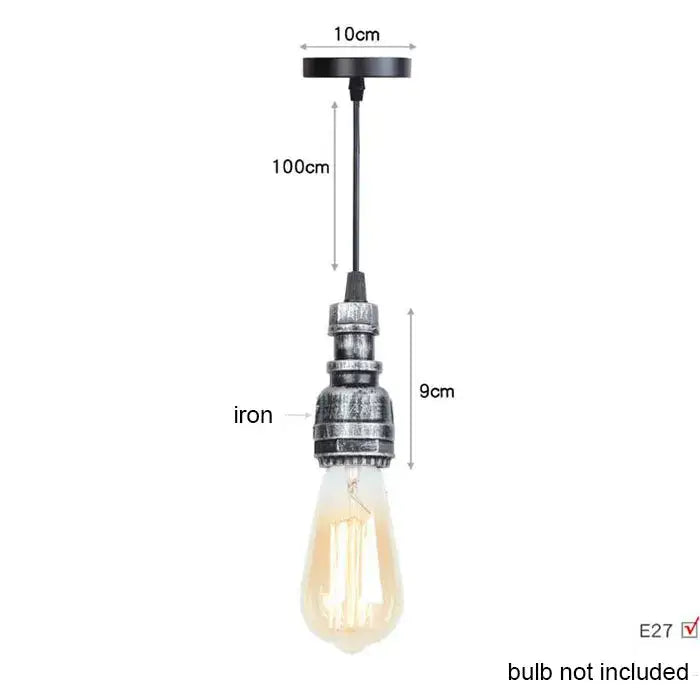 Industrial vintage brass & black pipe pendant light – kitchen fixture