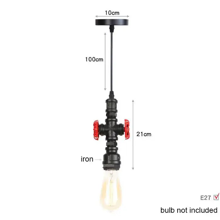 Industrial vintage brass & black pipe pendant light – kitchen fixture