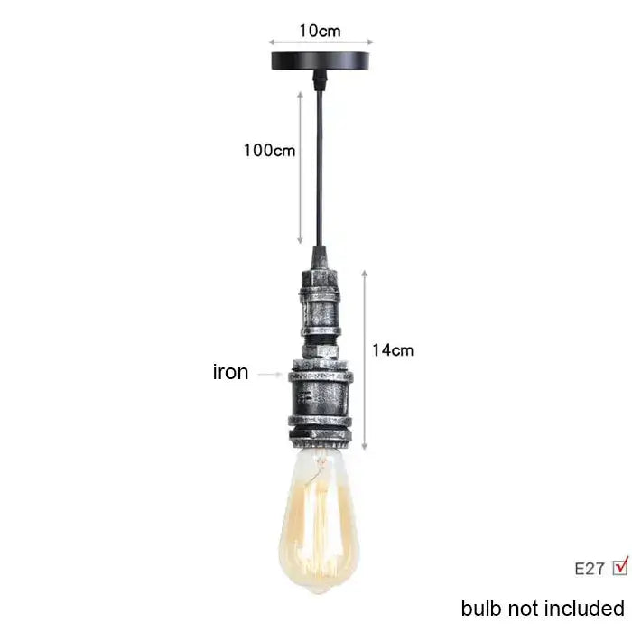 Industrial vintage brass & black pipe pendant light – kitchen fixture