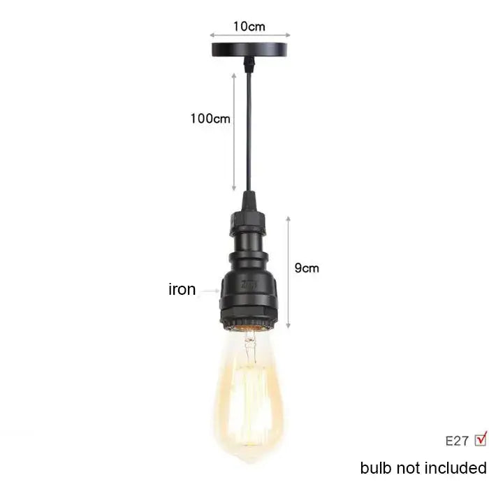 Industrial vintage brass & black pipe pendant light – kitchen fixture
