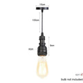 Industrial vintage brass & black pipe pendant light – kitchen fixture