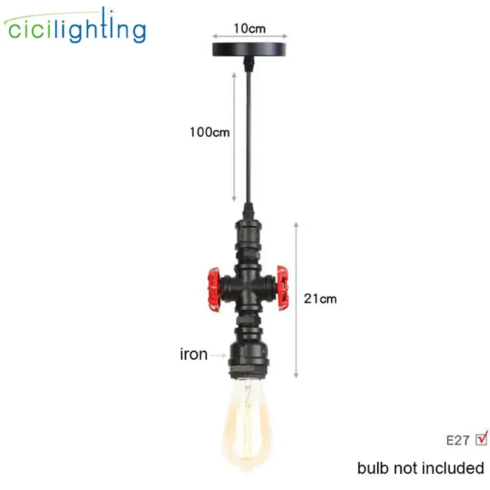 Industrial vintage brass & black pipe pendant light – kitchen fixture