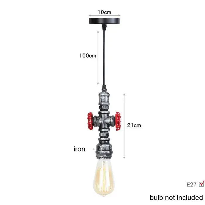 Industrial vintage brass & black pipe pendant light – kitchen fixture