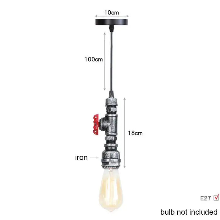 Industrial vintage brass & black pipe pendant light – kitchen fixture