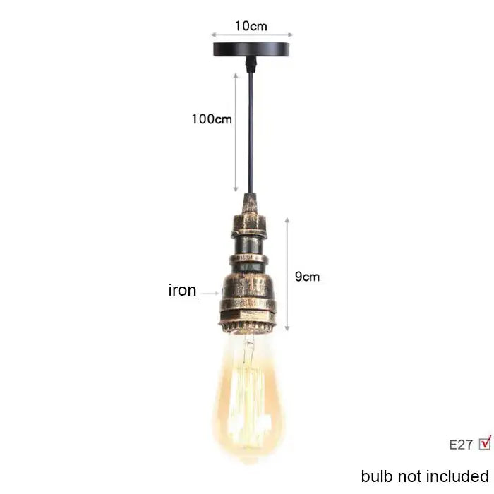 Industrial vintage brass & black pipe pendant light – kitchen fixture