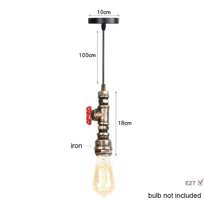 Industrial vintage brass & black pipe pendant light – kitchen fixture