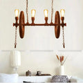 Industrial vintage style wheel rust finish pendant light dining room
