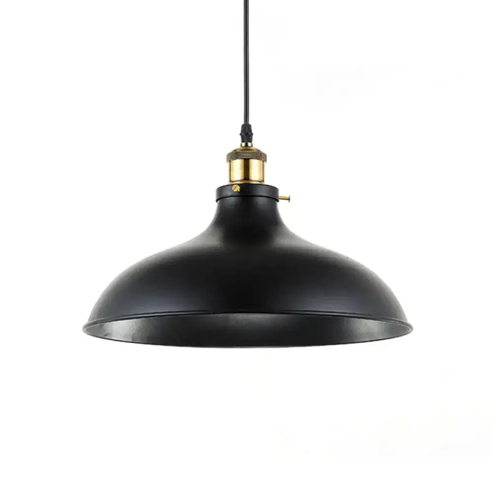 Industrial weathered brass wrought iron pendant light kitchen dome
