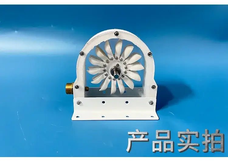 Industrial white and brass hydroelectric generator diy adapter garden