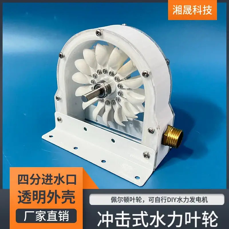 Industrial white and brass hydroelectric generator diy adapter garden