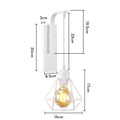 Industrial white and brass wall sconce – bedroom geometric lighting
