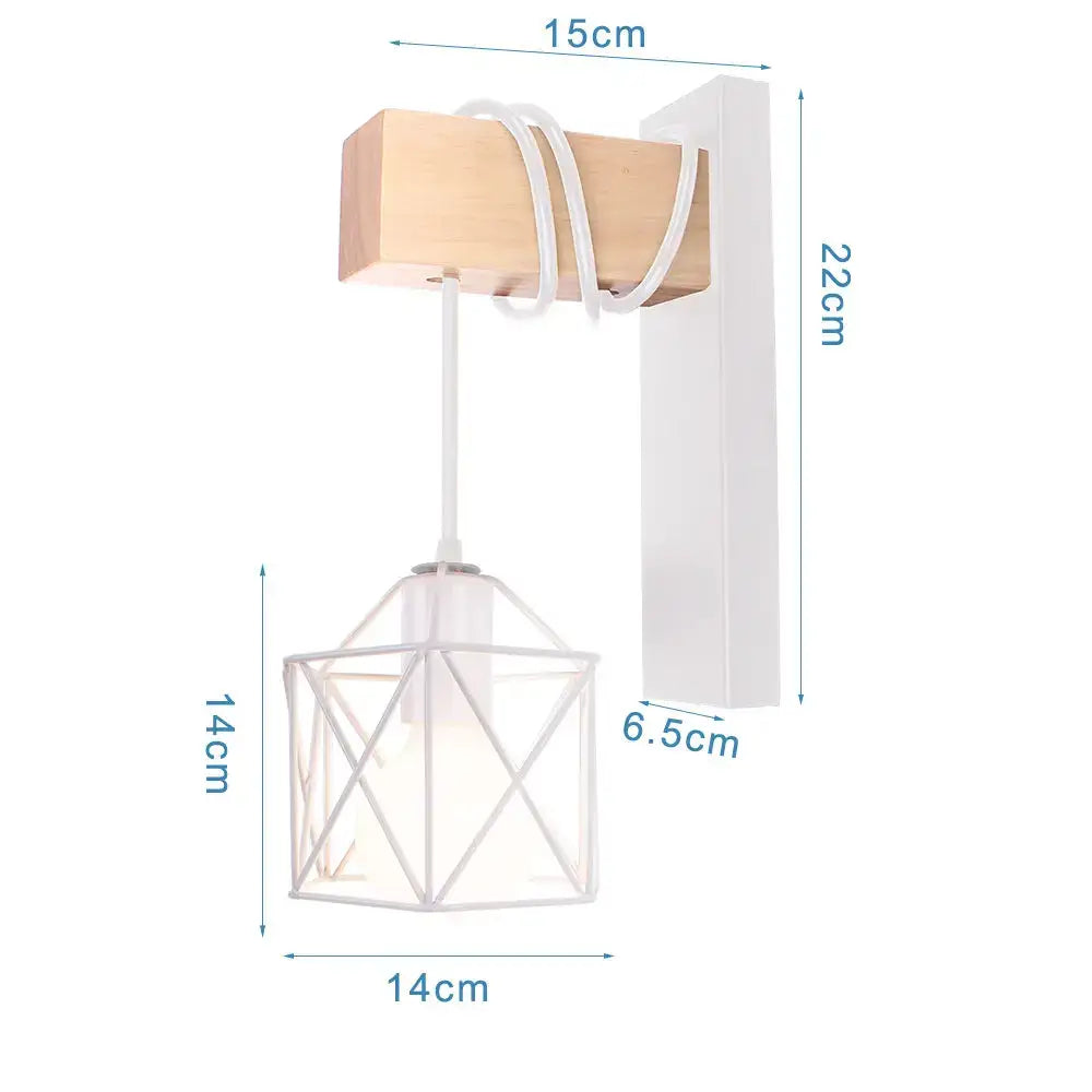 Industrial white and brass wall sconce – bedroom geometric lighting