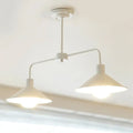 Industrial white & black conic pendant light – kitchen island fixture