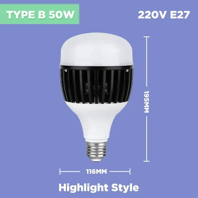 Industrial white e27 led bulb high power garage light