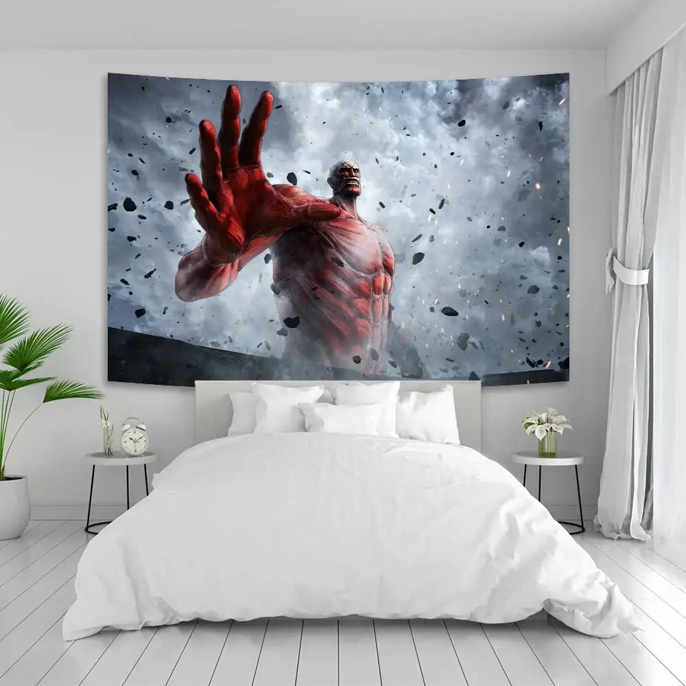 Industrial white titan boho tapestry aesthetic sewing room decor