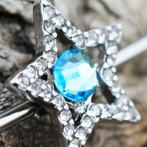 316L Stainless Steel Dazzling Star Industrial Barbell