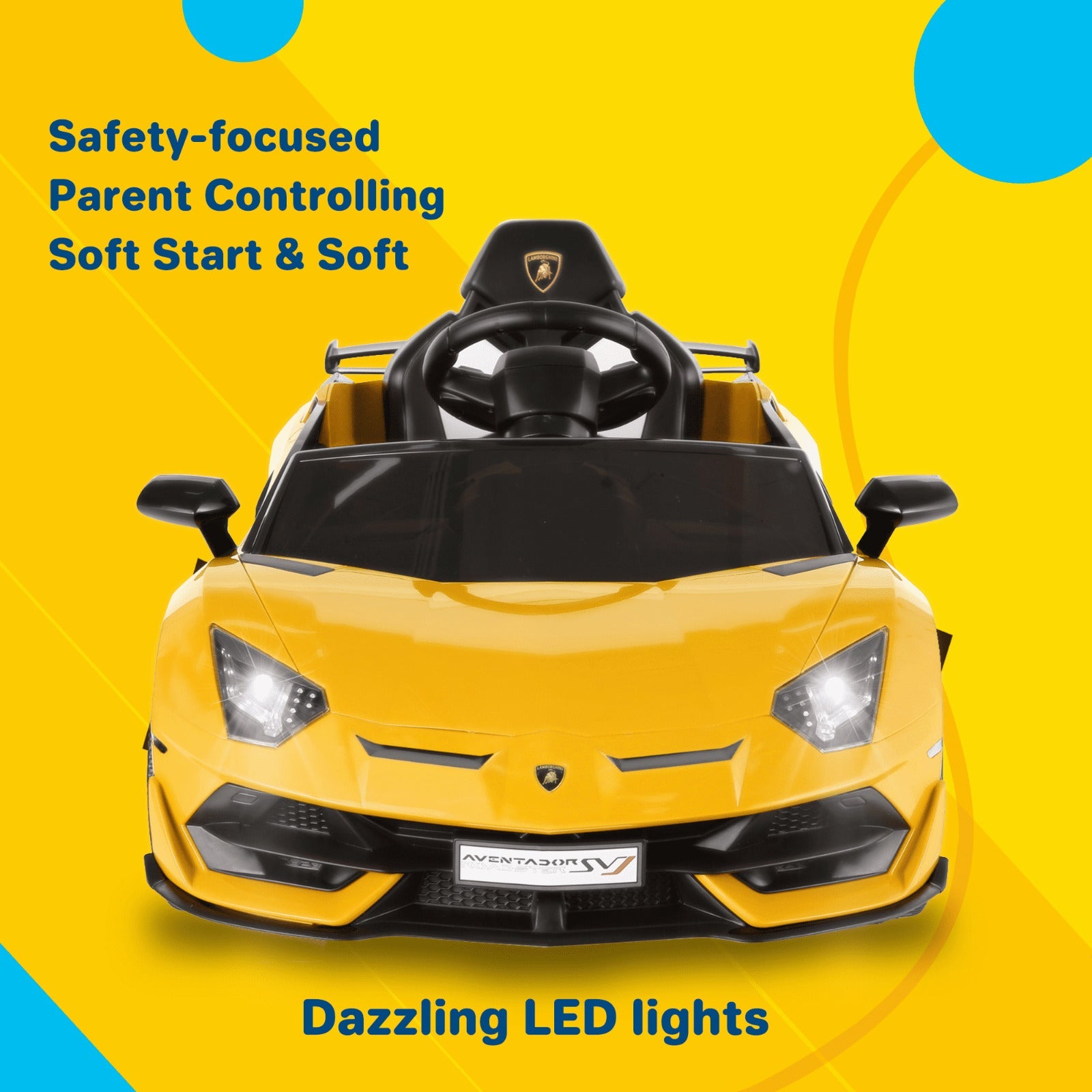 Electric Ride-On Car for Kids with Remote Control, Lights, Music, and Openable Doors