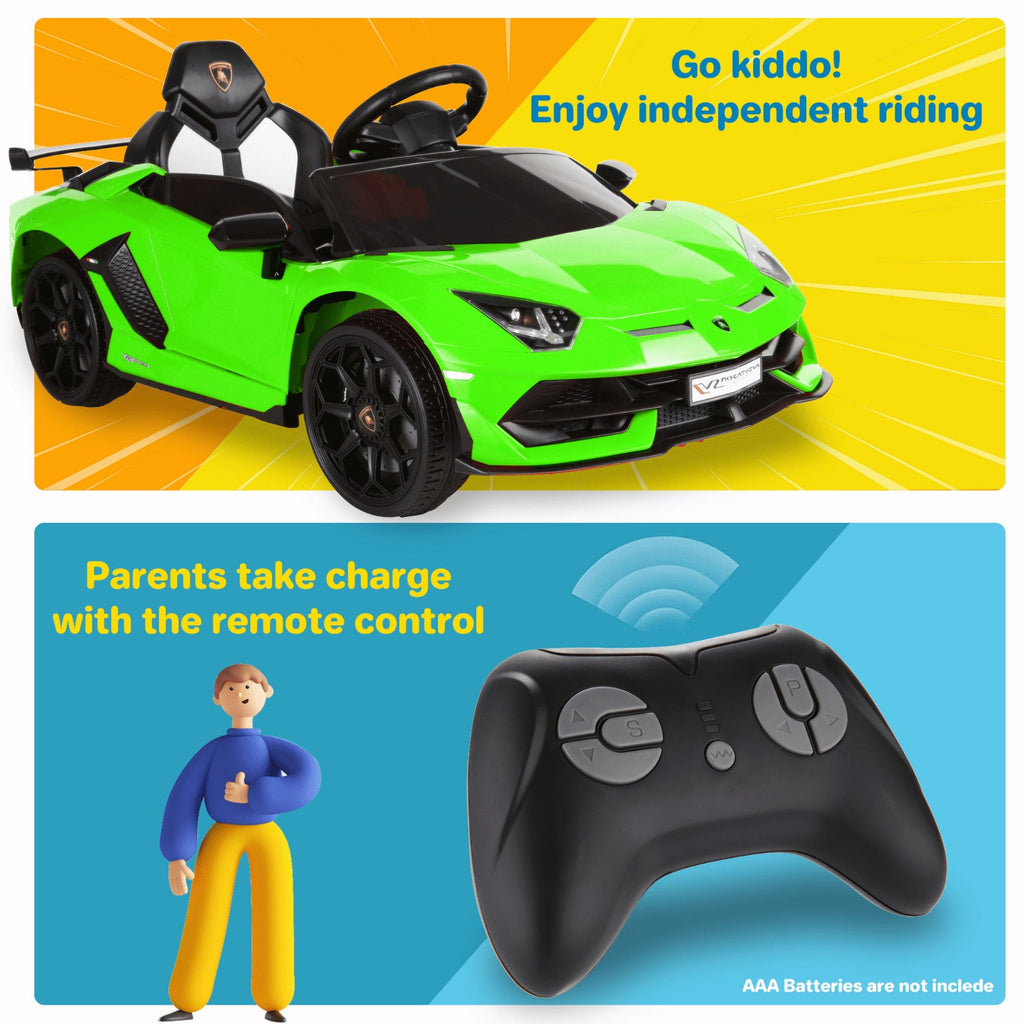 Electric Ride-On Car for Kids with Remote Control, Lights, Music, and Openable Doors