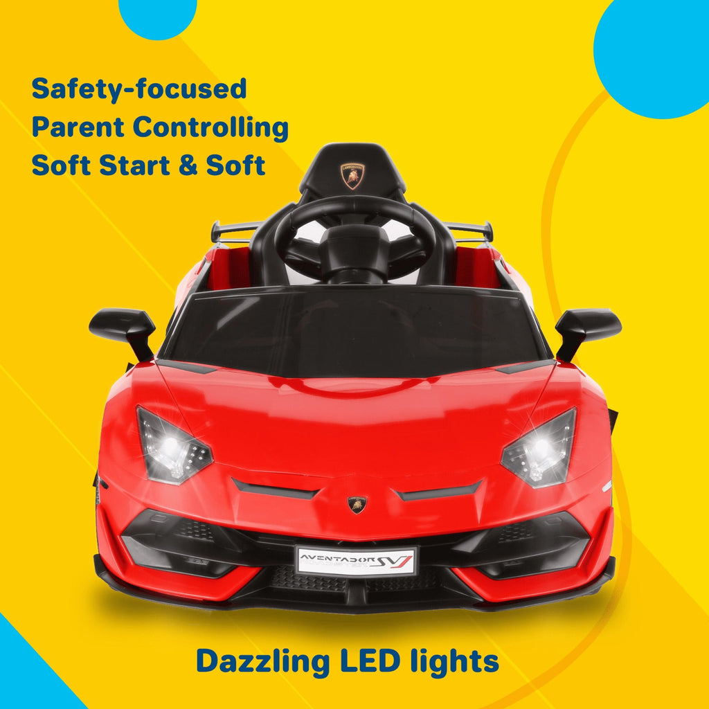 Electric Lamborghini Ride-On Car for Kids with Remote Control, Openable Doors, LED Lights, and MP3 Player