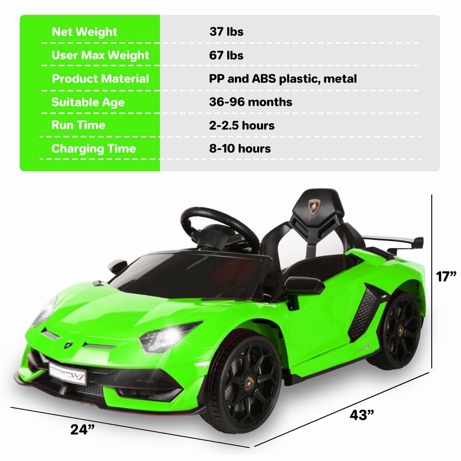 2.4G RC Electric Ride-On Car for Kids with Light, Music, and Openable Doors