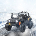 Interactive 12V Ride On Truck with Remote Control, LED Lights, and Music for Parent-Child Fun