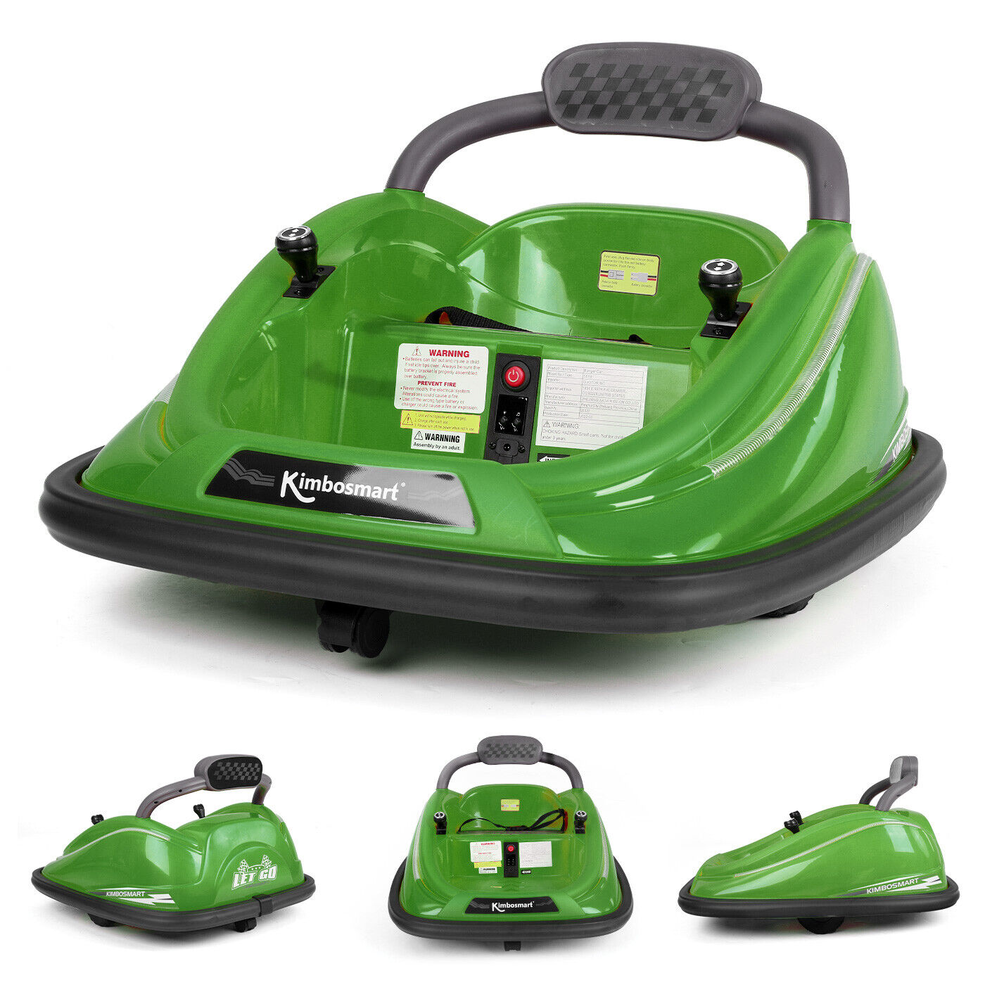 Interactive 6V Bumper Car for Kids with Remote Control, Flashing Lights, Music, and Customizable Stickers
