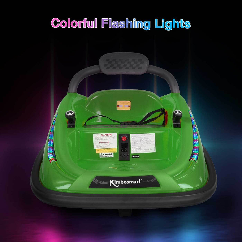 Interactive 6V Bumper Car for Kids with Remote Control, Flashing Lights, Music, and Customizable Stickers
