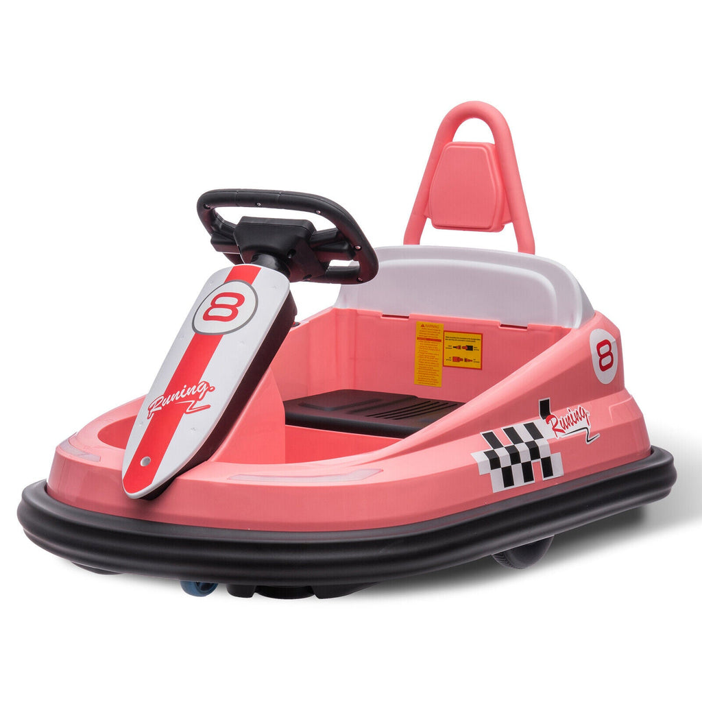 Interactive 6V Electric Bumper Car for Kids with Lights, Music, Horn, and Safety Belts