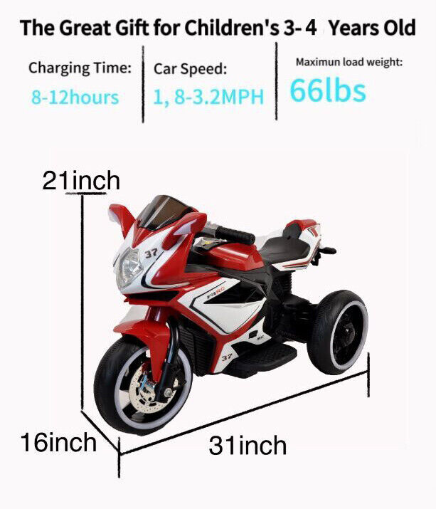 Interactive 6V Electric Ride-On Motorcycle for Kids with Music and Storytelling - One-Button Start Gift
