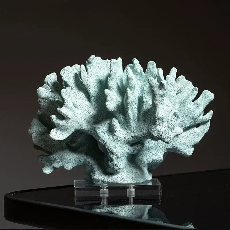 Intricate pink glossy coral resin ornaments living room decor