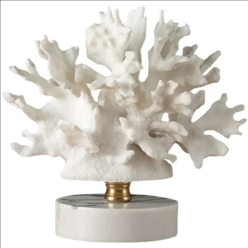 Intricate pink glossy coral resin ornaments living room decor