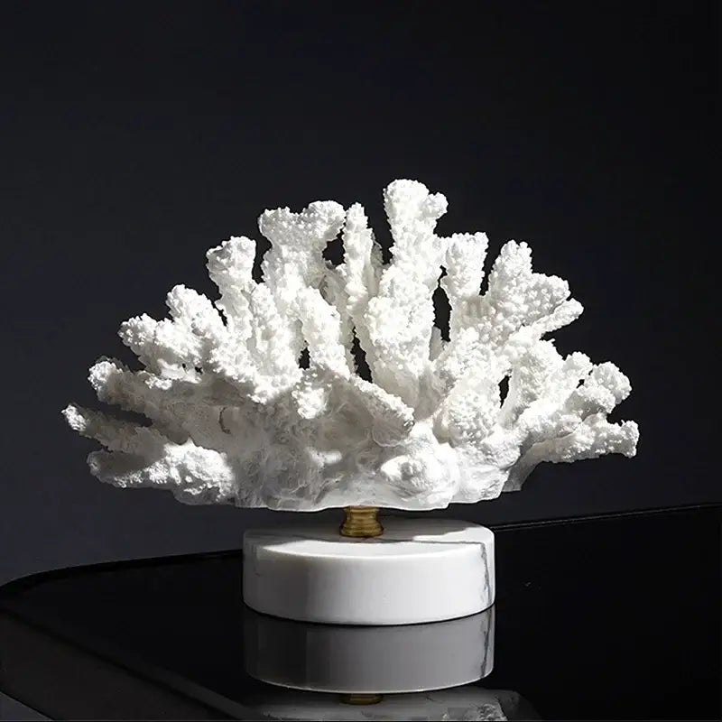 Intricate pink glossy coral resin ornaments living room decor